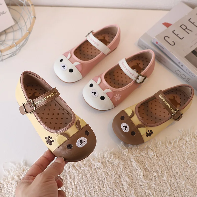 Spring Genuine Leather Girls Casual Shoes Autumn Mixed Color Grain Cowhide Embroidered Cartoon Bear Baby Boys School Shoes
Spring Genuine Leather Girls Casual Shoes Autumn Mixed Color Grain Cowhide Embroidered Cartoon Bear Baby Boys School Shoes