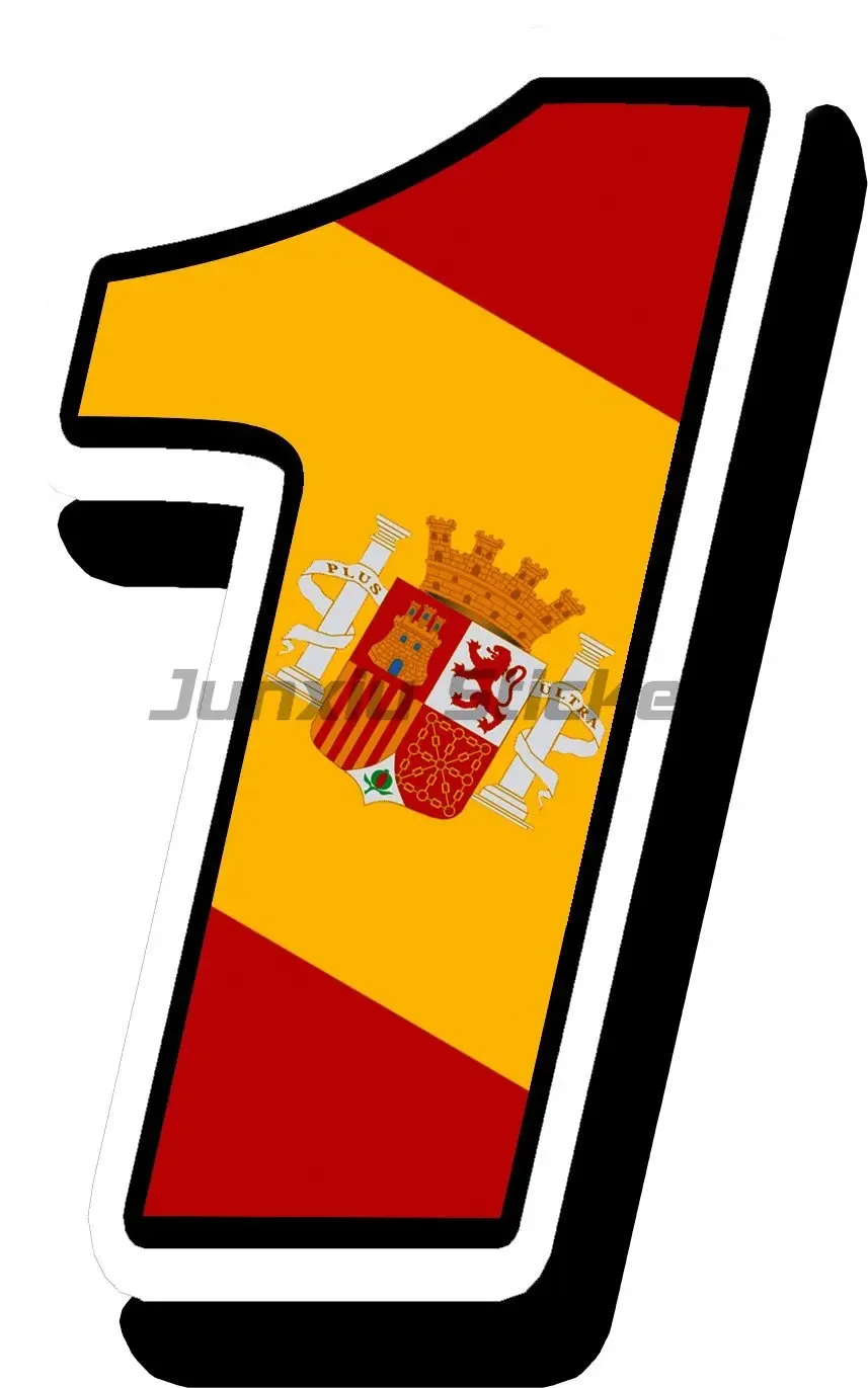 Spain Racing Numbers Spanish Flag Stickers Helmet Motorcycle Moto Bumper Window Car Accessories Vinyl Self-adhesive Decals
Spain Racing Numbers Spanish Flag Stickers Helmet Motorcycle Moto Bumper Window Car Accessories Vinyl Self-adhesive Decals