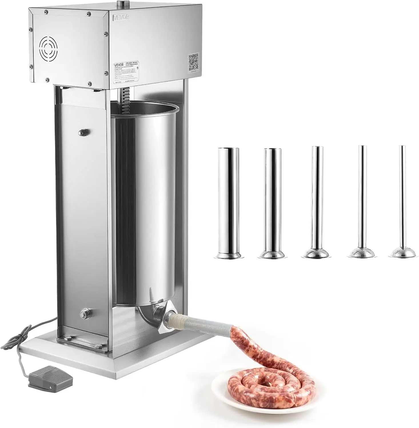Electric Sausage Stuffer 55 LBS 25 L Vertical Meat Stuffer Stepless Speed Control and Foot Pedal Stainless Steel Heavy Duty
Electric Sausage Stuffer 55 LBS 25 L Vertical Meat Stuffer Stepless Speed Control and Foot Pedal Stainless Steel Heavy Duty