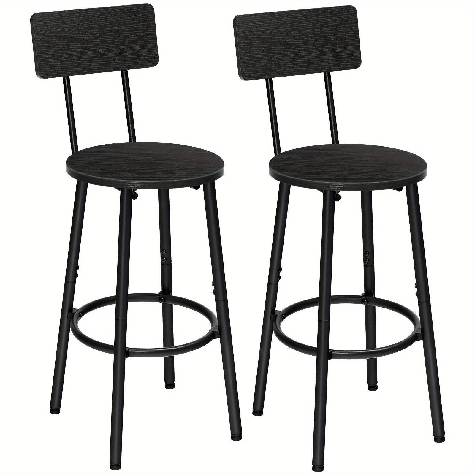 Set of 2 Round Bar Stools with Back, 25.2" Bar Chairs for Kitchen Island, Bar Stools, Dining Room, Counter Height Bar Stools-
Set of 2 Round Bar Stools with Back, 25.2" Bar Chairs for Kitchen Island, Bar Stools, Dining Room, Counter Height Bar Stools-