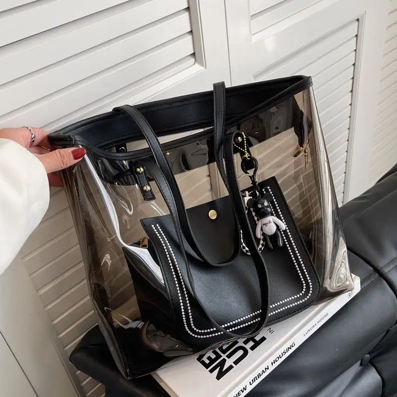This Year New Black Large-capacity Transparent Bag A Jelly Single-shoulder Large Handbags and Stylish Tote Bag Are in Vogue 2025
This Year New Black Large-capacity Transparent Bag A Jelly Single-shoulder Large Handbags and Stylish Tote Bag Are in Vogue 2025