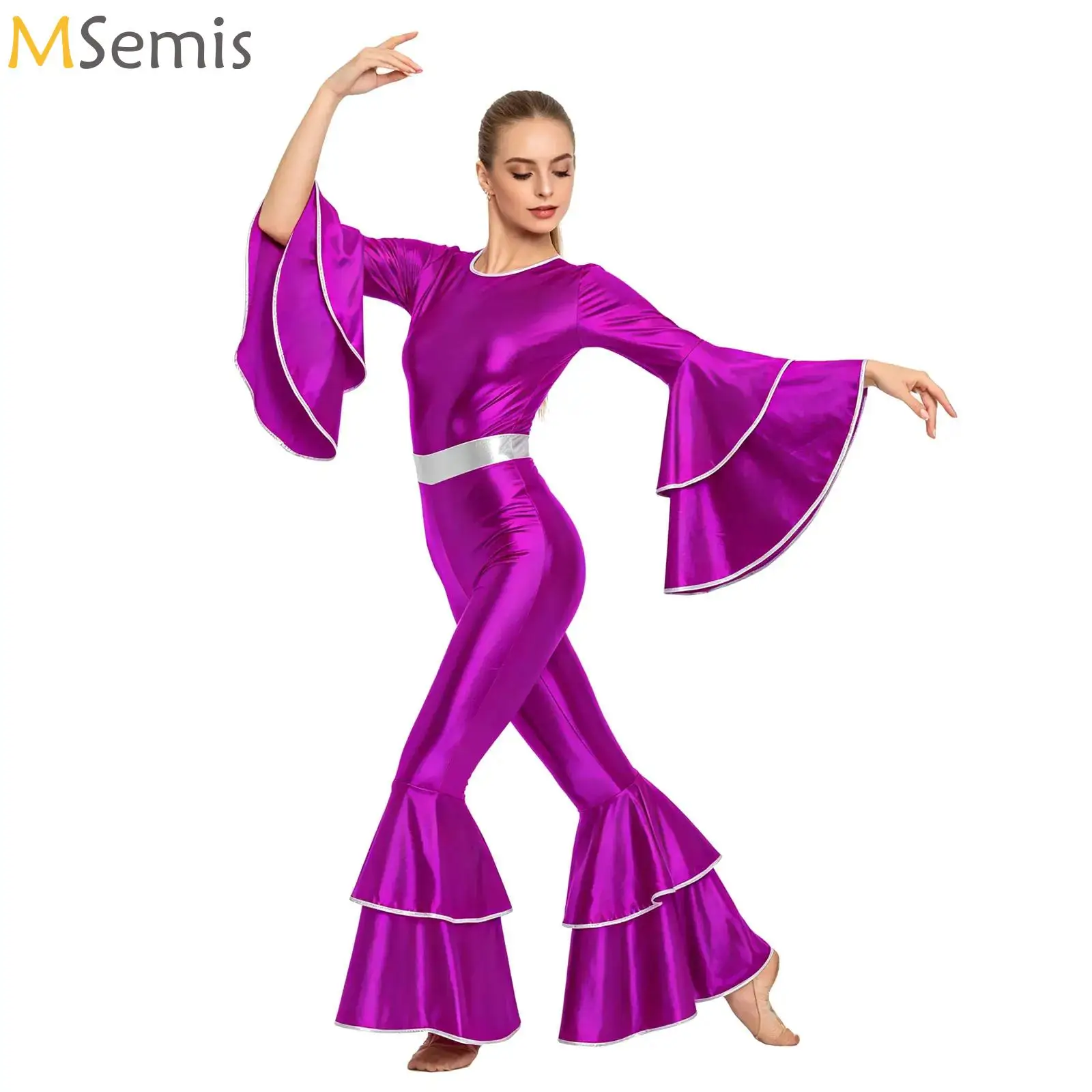 Metallic Jumpsuit Shiny 70S Disco Vintage Flares Hippie Bodysuit for Womens Club Jazz Dance Festival Carnival Rave Party Costume
Metallic Jumpsuit Shiny 70S Disco Vintage Flares Hippie Bodysuit for Womens Club Jazz Dance Festival Carnival Rave Party Costume
