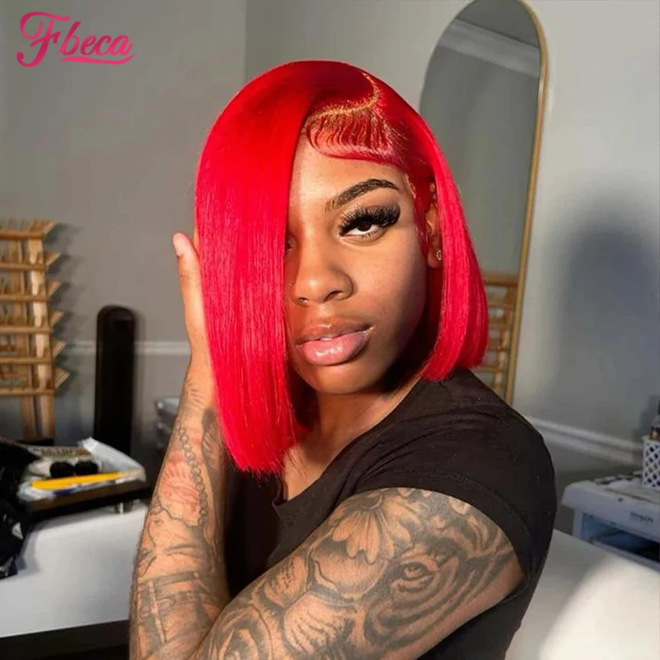 Short BOB Lace Front Wig Human Hair Straight 13x4 HD Transparent Lace Frontal Wigs Red Color Preplucked Lace Front Wig For Women
Short BOB Lace Front Wig Human Hair Straight 13x4 HD Transparent Lace Frontal Wigs Red Color Preplucked Lace Front Wig For Women