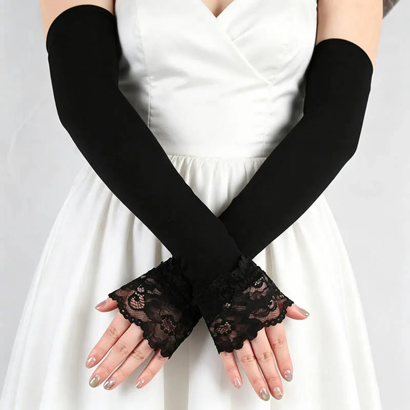 1Pair Arm Covers for Women Cycling Fingerless Gloves Summer Sun Protection Sport Cool Elastic Lace Arm Covers Fishing Driving
1Pair Arm Covers for Women Cycling Fingerless Gloves Summer Sun Protection Sport Cool Elastic Lace Arm Covers Fishing Driving