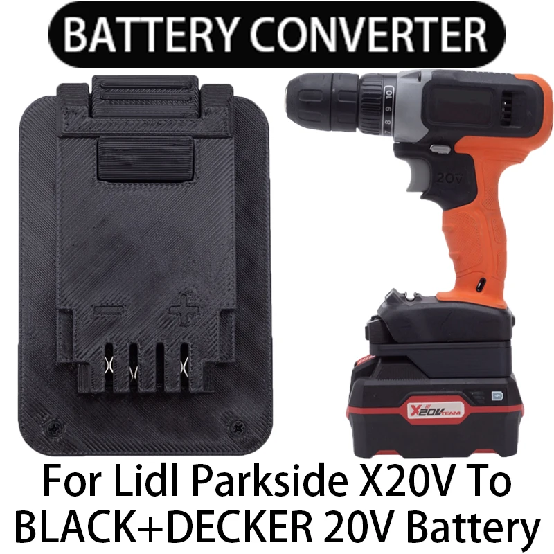Battery Adapter for BLACK+DECKER 20V LI-Ion Tools Converter to Lidl Parkside X20V LI-Ion Battery Adapter Power Tool Accessory
Battery Adapter for BLACK+DECKER 20V LI-Ion Tools Converter to Lidl Parkside X20V LI-Ion Battery Adapter Power Tool Accessory
