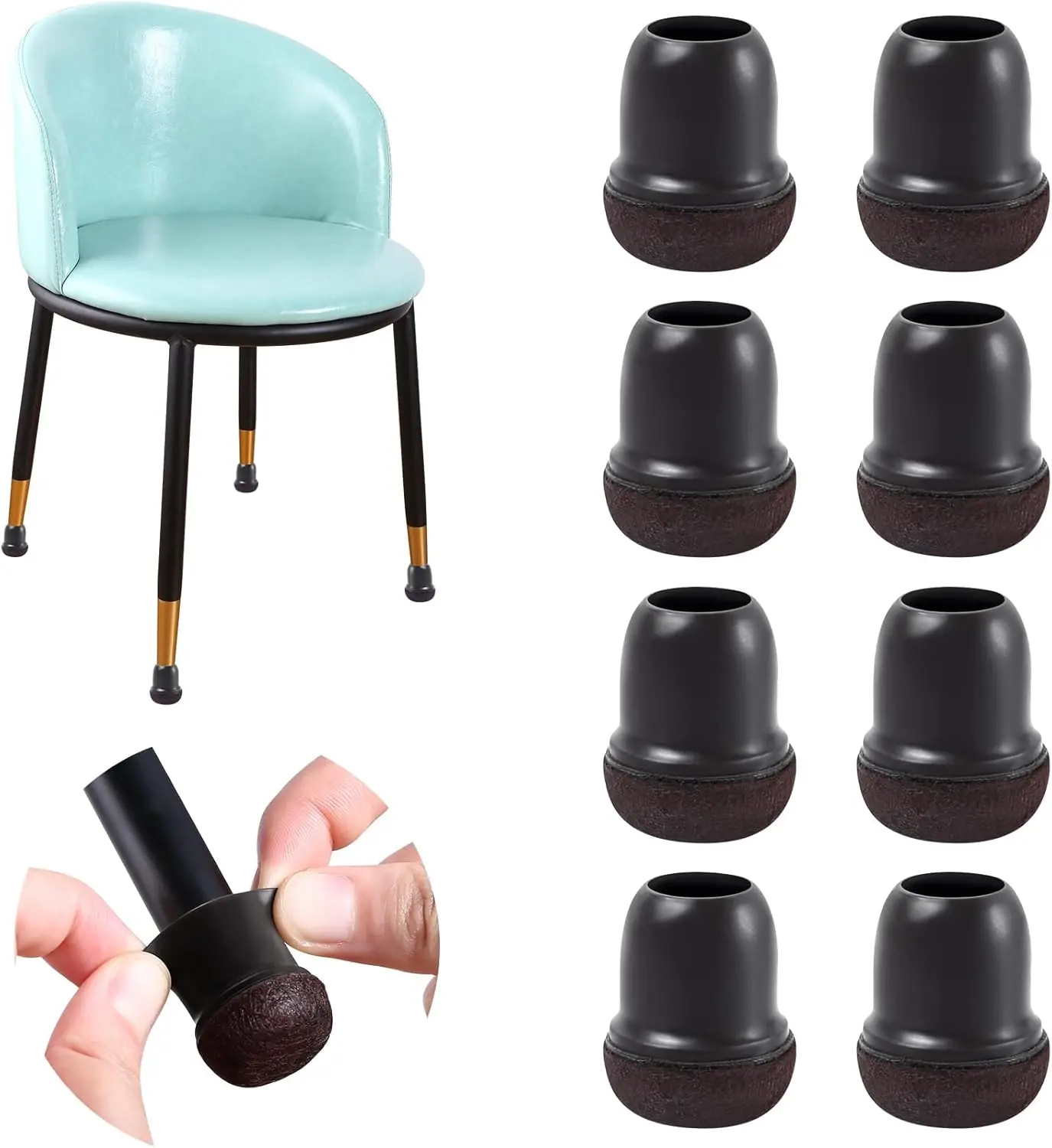 16PCS Silicone Chair Leg Caps for Hardwood Floors, Round Metal Barstool Floor Protectors with Felt Pads, Anti-Scratches & Noise
16PCS Silicone Chair Leg Caps for Hardwood Floors, Round Metal Barstool Floor Protectors with Felt Pads, Anti-Scratches & Noise