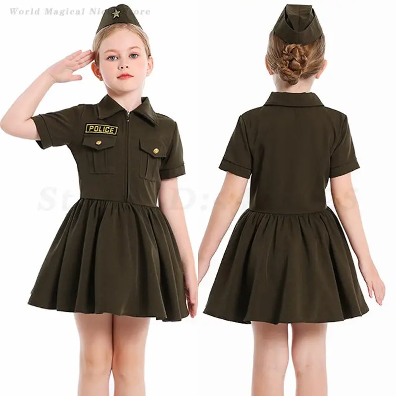 Girls Cosplay Pilot Costume Navy Captain Halloween Fancy Dress Kids Stage Performance Costume Secret Agent Police Dress Uniforms
Girls Cosplay Pilot Costume Navy Captain Halloween Fancy Dress Kids Stage Performance Costume Secret Agent Police Dress Uniforms