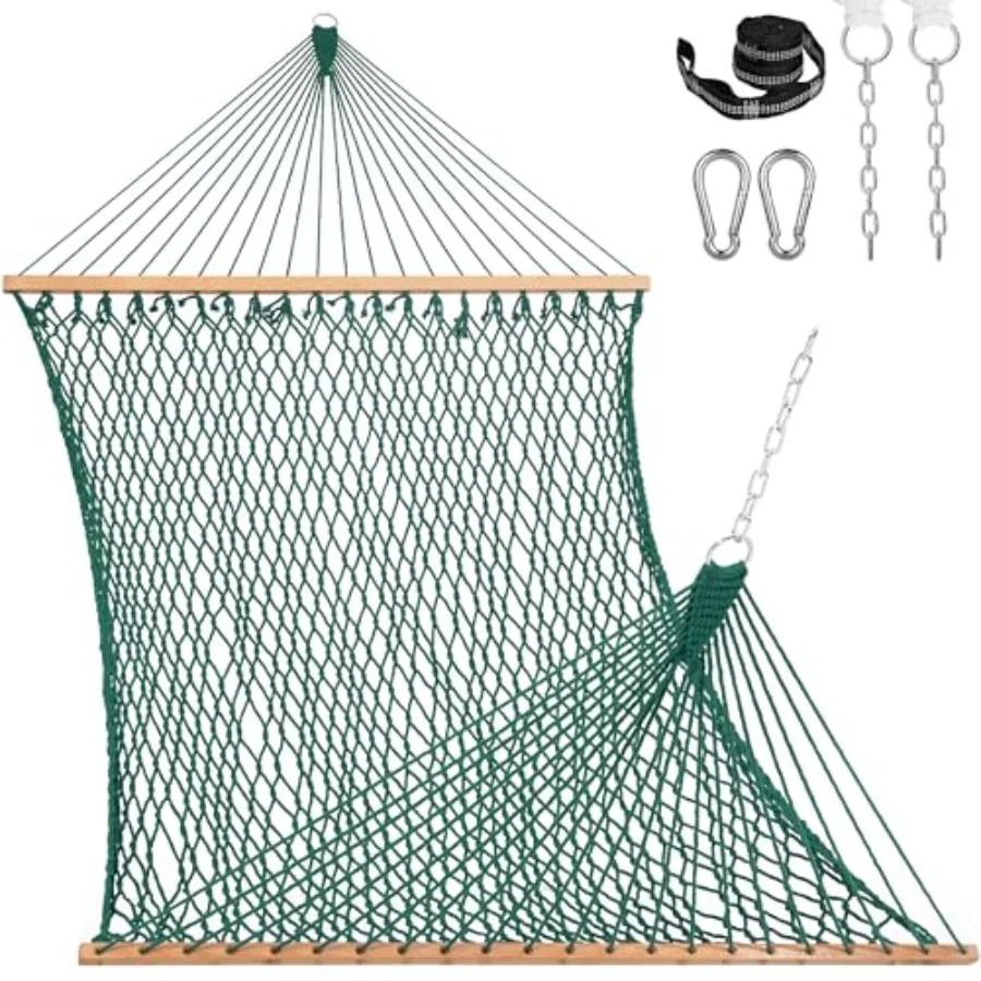 Outdoor 2-person cotton hammock with spreader bar, beige, hand-woven for patio/poolside use, fits 13-15 ft stand, 141x57 in, 45
Outdoor 2-person cotton hammock with spreader bar, beige, hand-woven for patio/poolside use, fits 13-15 ft stand, 141x57 in, 45