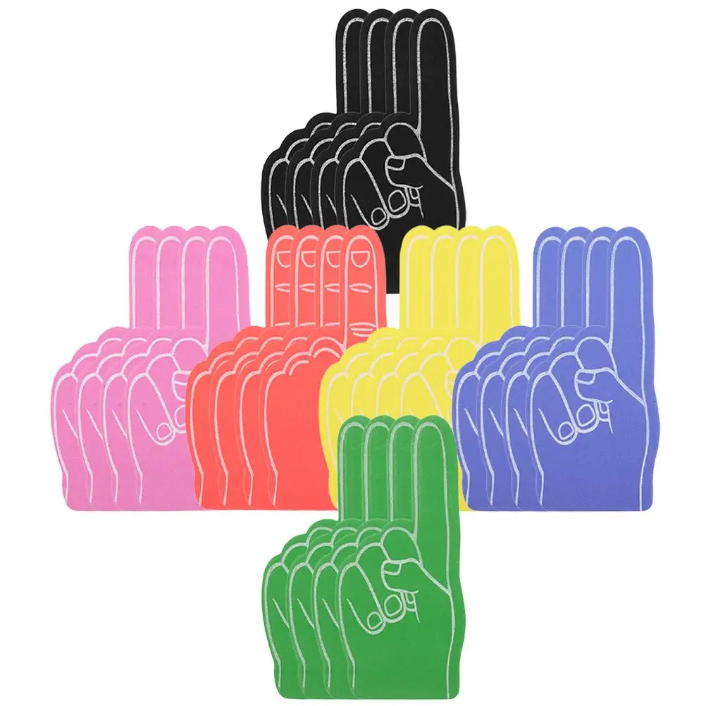 24 Pcs Foam Finger Sports Event Cheer Cartoon Foams Party Supply Cheerleading Hands Lightweight Blue Green Yellow Red
24 Pcs Foam Finger Sports Event Cheer Cartoon Foams Party Supply Cheerleading Hands Lightweight Blue Green Yellow Red