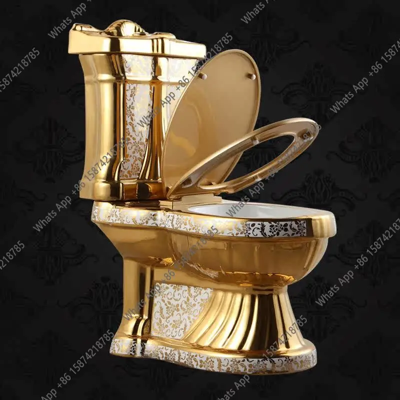 European Court Golden Toilet Retro Hotel Color Relief Toilet Split Straight Flush Colored Gold Ceramic Toilet
European Court Golden Toilet Retro Hotel Color Relief Toilet Split Straight Flush Colored Gold Ceramic Toilet