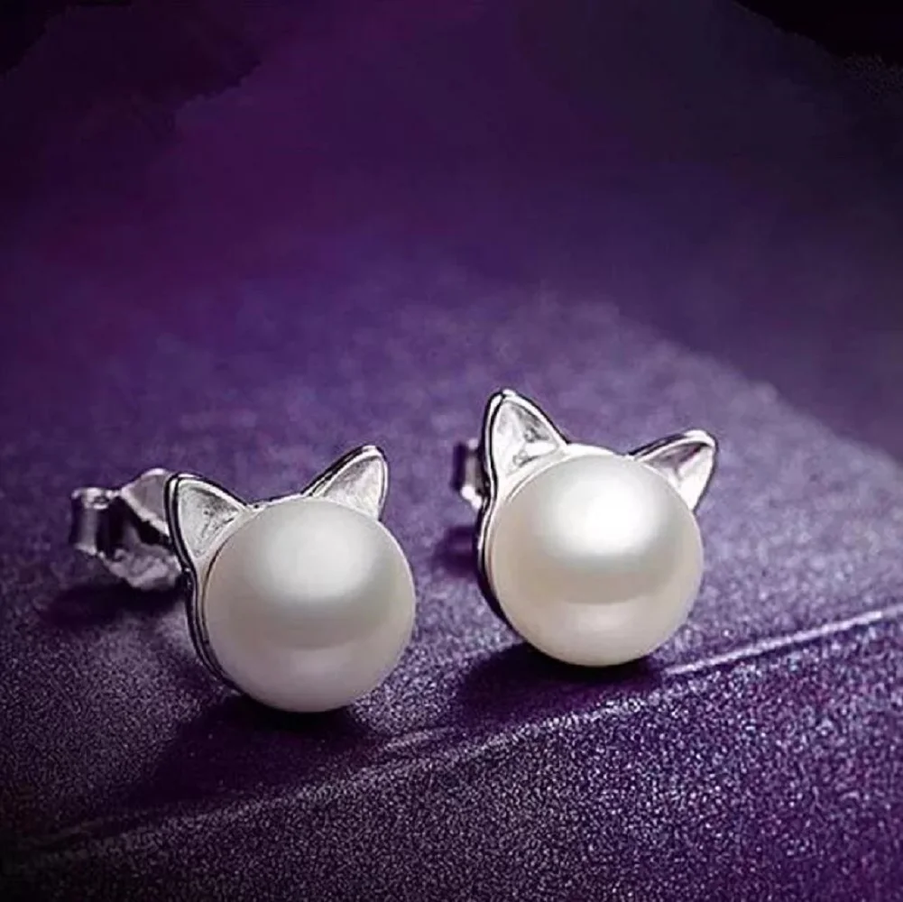 Amazing Cute Pearl Cat Earrings AAA7-8mm Natural South Sea Pearl 925 Pure Silver Women's Jewelry
Amazing Cute Pearl Cat Earrings AAA7-8mm Natural South Sea Pearl 925 Pure Silver Women's Jewelry