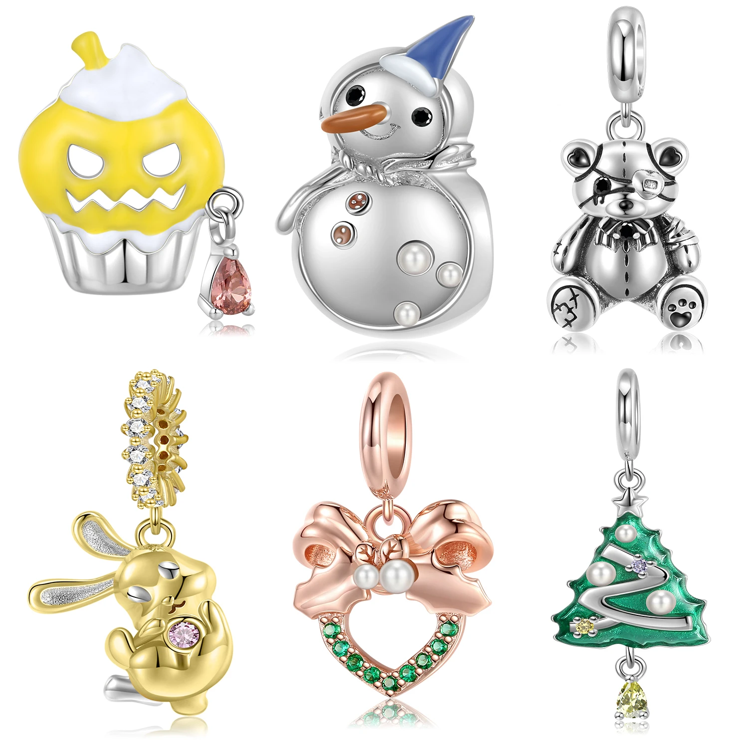 Christmas Collection 925 Sterling Silver Snowman Bead Christmas Tree Little Bear Pendant Charms for Women Christmas Gift Jewelry
Christmas Collection 925 Sterling Silver Snowman Bead Christmas Tree Little Bear Pendant Charms for Women Christmas Gift Jewelry