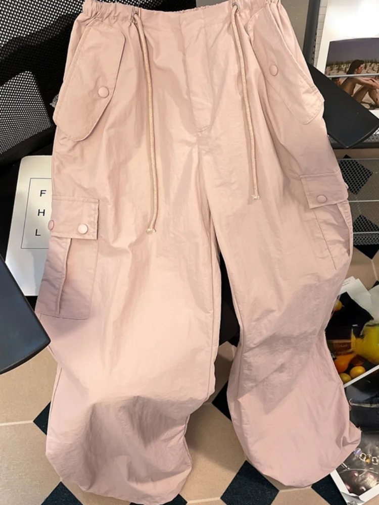 Harajuku Vintage Streetwear Pocket Cargo Woman High Waist Wide Leg Pants Baggy Casual Loose Grunge Trousers Pink Y2k Pantalones
Harajuku Vintage Streetwear Pocket Cargo Woman High Waist Wide Leg Pants Baggy Casual Loose Grunge Trousers Pink Y2k Pantalones