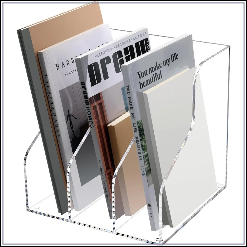 Acrylic Magazine File Holder with 3 Vertical Compartments, Desk File Organizer for Office Home Classroom
Acrylic Magazine File Holder with 3 Vertical Compartments, Desk File Organizer for Office Home Classroom