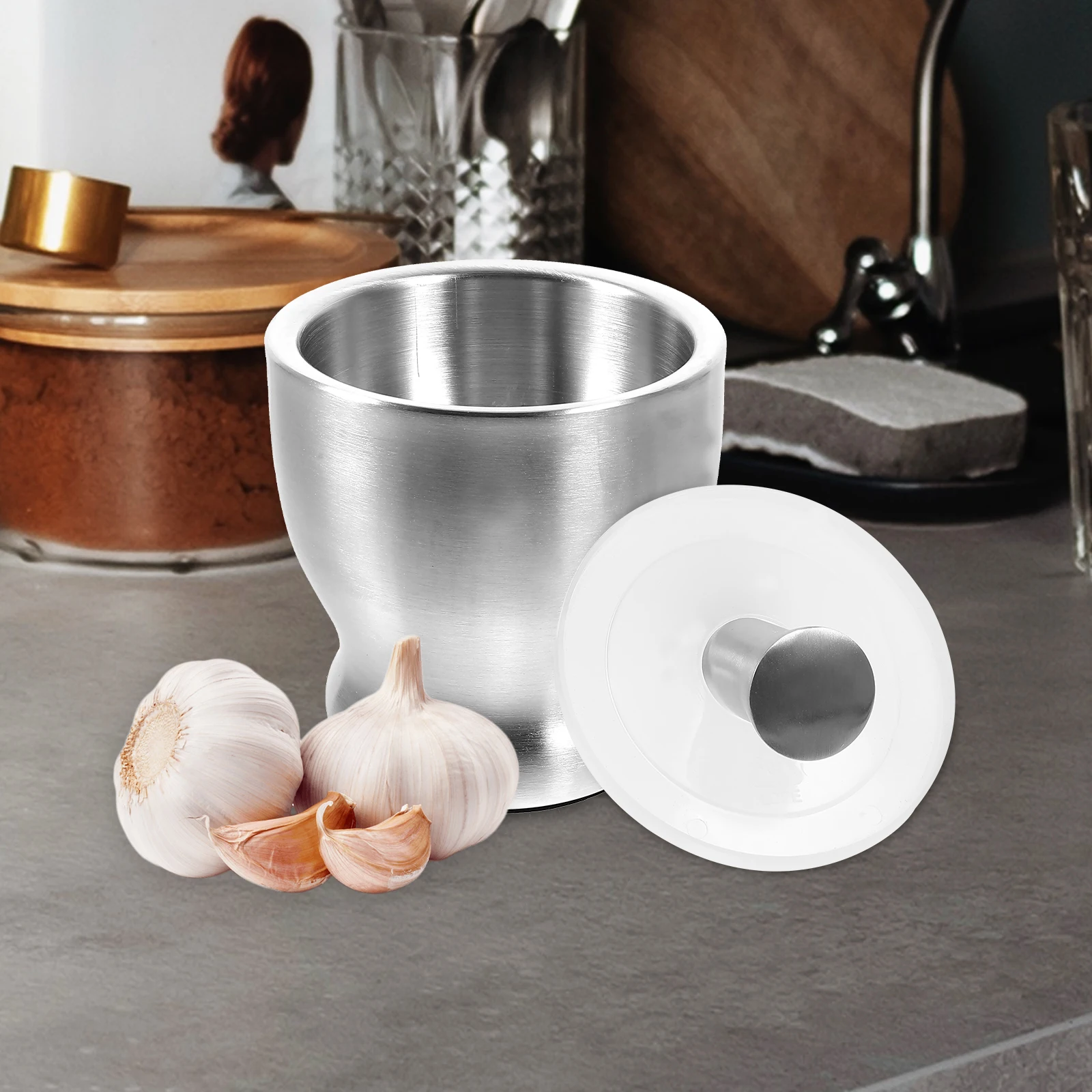 Stainless Steel Garlic Grinder Kitchen Tools Herb Spice Masher Easy Clean Modern Design Household Pharmacy Use
Stainless Steel Garlic Grinder Kitchen Tools Herb Spice Masher Easy Clean Modern Design Household Pharmacy Use