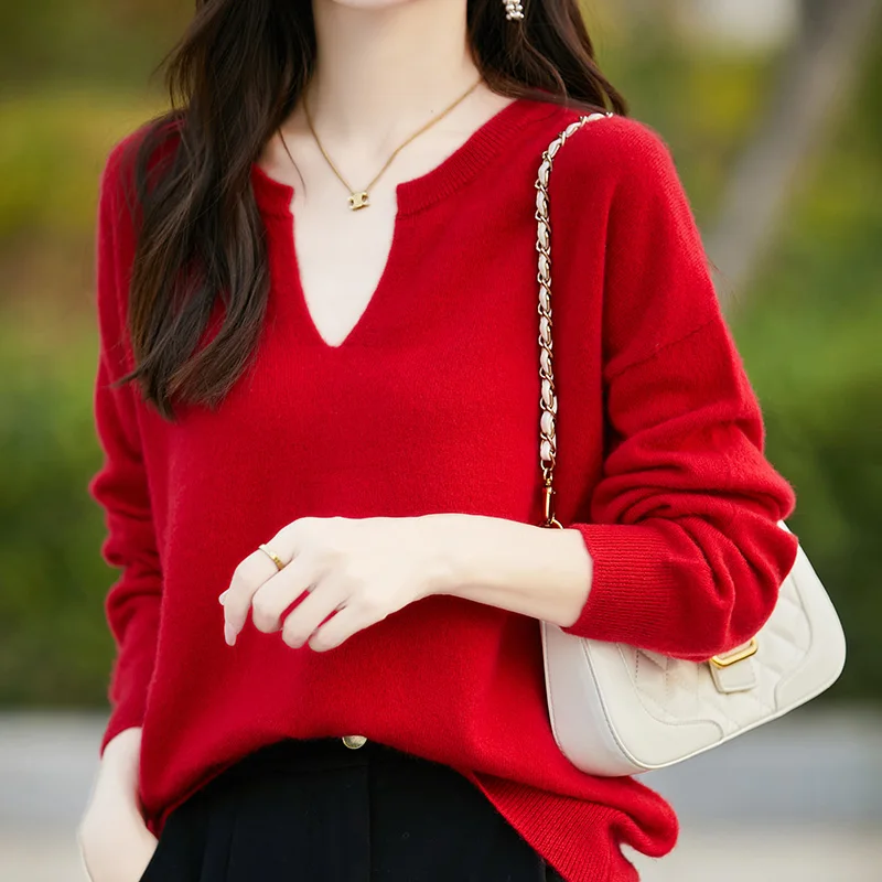 2024 Autumn Winter 100% Pure Woolen Sweater Female Fashion Explosion Half Neck Pullover Sweater Knitted Loose Bottom Shirt Top
2024 Autumn Winter 100% Pure Woolen Sweater Female Fashion Explosion Half Neck Pullover Sweater Knitted Loose Bottom Shirt Top