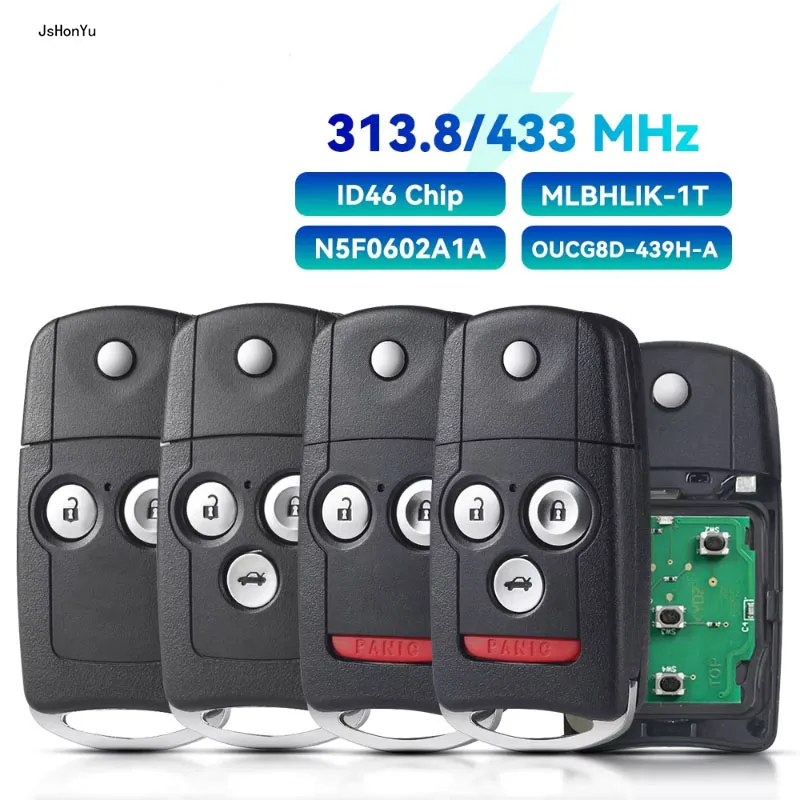 JsHonYu 3 Button 433MHz ID46 PCF7936 Chip Folding Remote Key for Honda Accord 2008-2012 Civic Replacement Flip Car Key Fob
JsHonYu 3 Button 433MHz ID46 PCF7936 Chip Folding Remote Key for Honda Accord 2008-2012 Civic Replacement Flip Car Key Fob