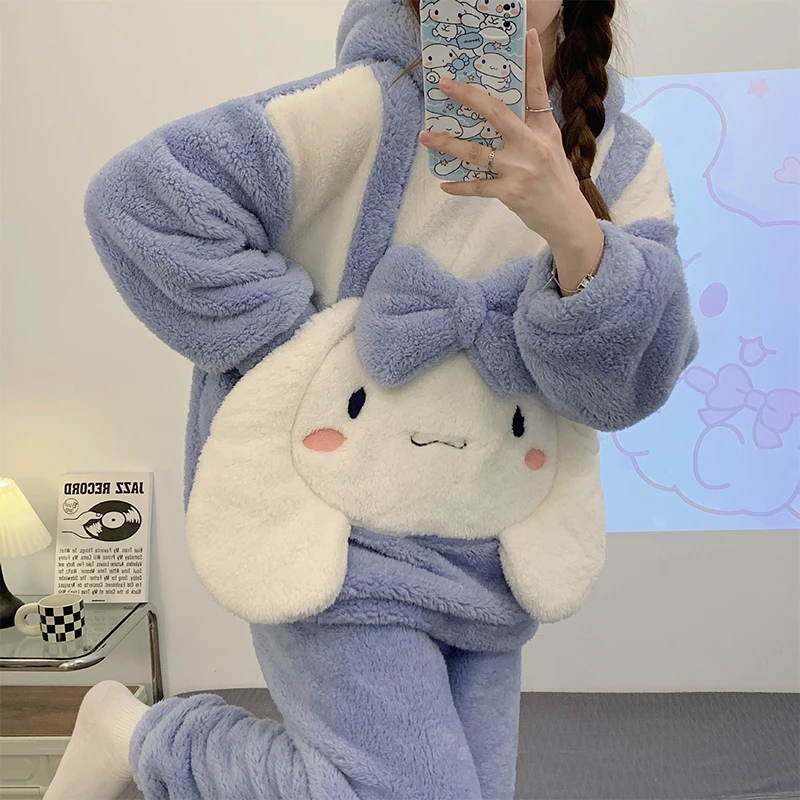 2Pcs Cartoon Cinnamoroll Pajamas Sanrios Kawaii Kuromi Pompom Purins Winter Student Plus Velvet Cute Hooded Loungewear Set Girls
2Pcs Cartoon Cinnamoroll Pajamas Sanrios Kawaii Kuromi Pompom Purins Winter Student Plus Velvet Cute Hooded Loungewear Set Girls