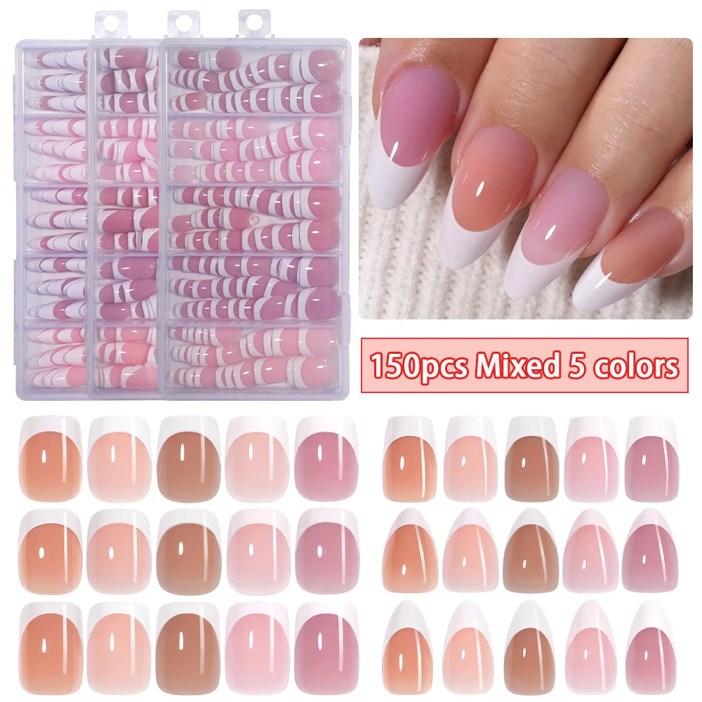 150pcs/160pcs French Tip Fake Nails Reusable Press on Nails Nude False Nail Classic Gel Acrylic Nails White French Nail Art
150pcs/160pcs French Tip Fake Nails Reusable Press on Nails Nude False Nail Classic Gel Acrylic Nails White French Nail Art
