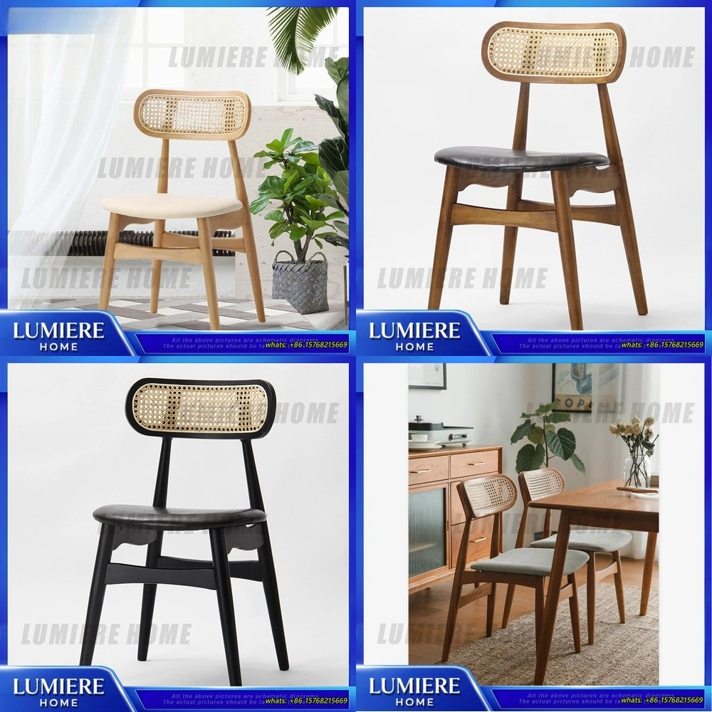 Scandinavian Style Solid Ash Wood Dining Chair with Woven Rattan Seat for Small Space Home Cafe Restaurant Use Modern Minimalist
Scandinavian Style Solid Ash Wood Dining Chair with Woven Rattan Seat for Small Space Home Cafe Restaurant Use Modern Minimalist