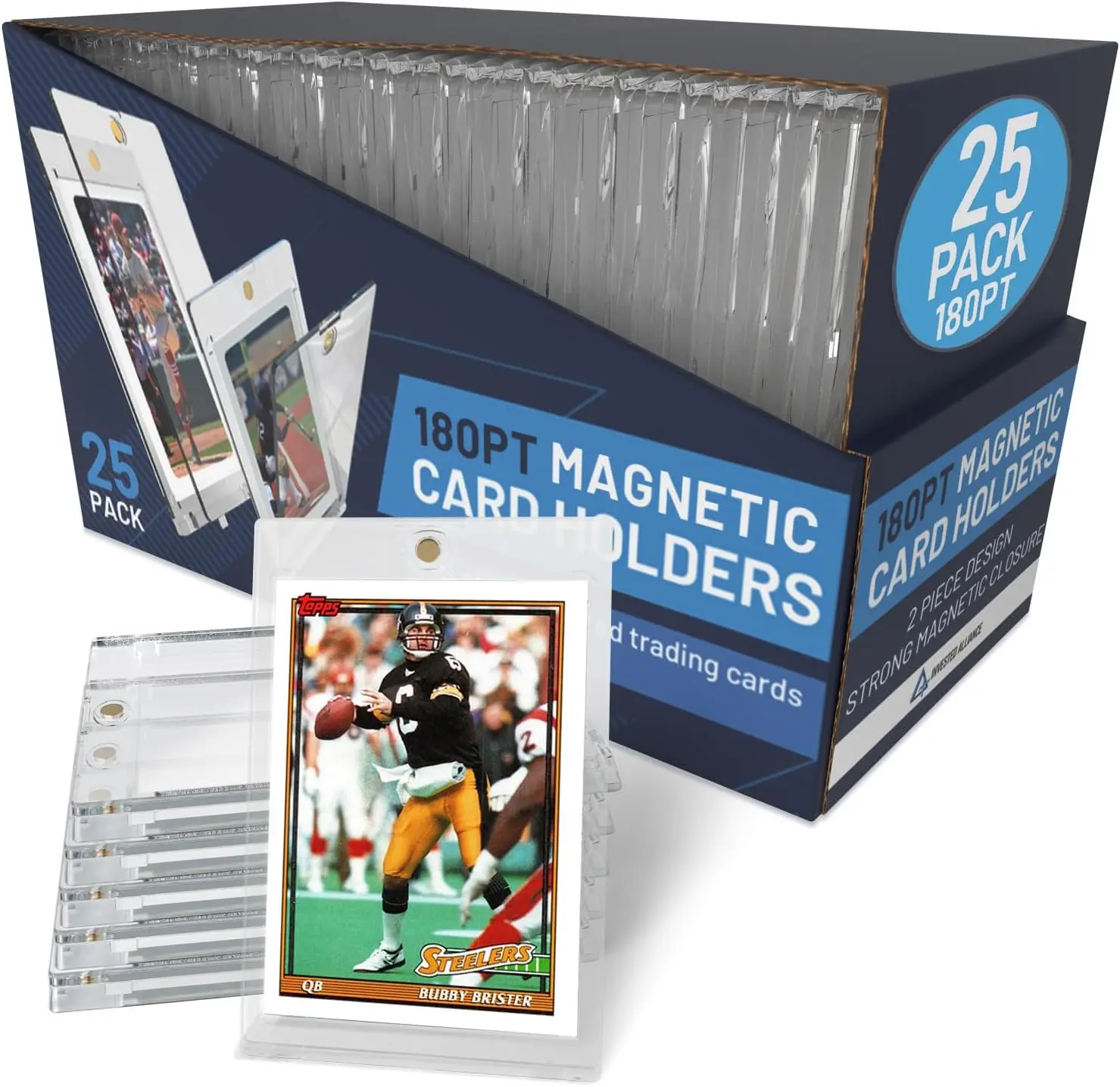 Magnetic Card Holder Case 25 Pack, 35PT-360PT UV Hard Protectors for Sports Trading Cards, Football Basketball Baseball MTG TCG,
Magnetic Card Holder Case 25 Pack, 35PT-360PT UV Hard Protectors for Sports Trading Cards, Football Basketball Baseball MTG TCG,