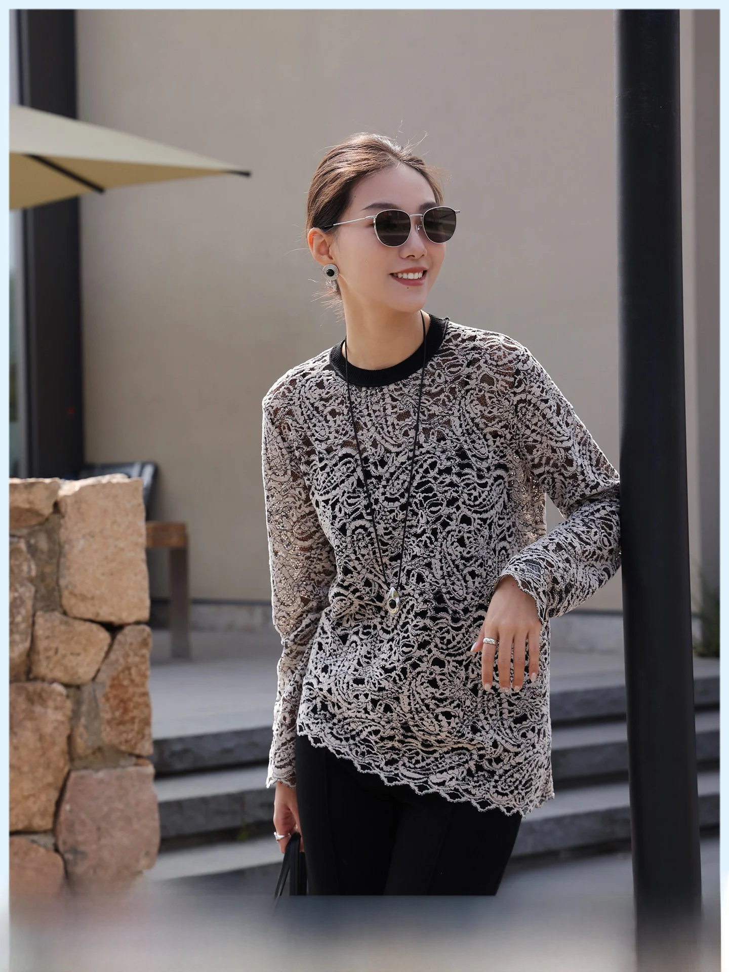 French Style Lace Hollow out round Neck Shirt Women's Loose Fit Long Sleeve T-Shirt Breathable Comfortable Summer New Arrival
French Style Lace Hollow out round Neck Shirt Women's Loose Fit Long Sleeve T-Shirt Breathable Comfortable Summer New Arrival