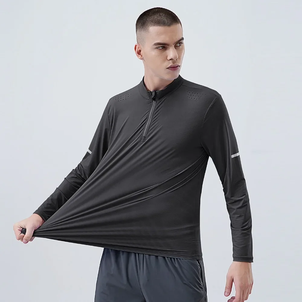 Breathable Quick-Dry Athletic Sweatshirt Half-Zip Long Sleeve Top for Running Workout
Breathable Quick-Dry Athletic Sweatshirt Half-Zip Long Sleeve Top for Running Workout