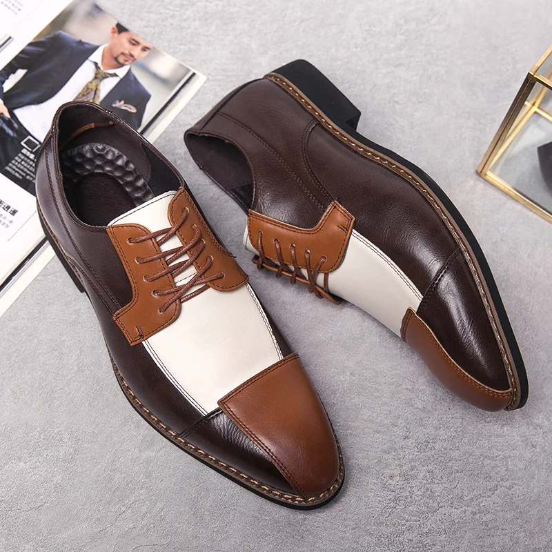 Men's Fashion Wedding Party Derby Shoes Men British Patchwork Lace-up Casual Business Shoes Mens Dress Office Oxfords Flats
Men's Fashion Wedding Party Derby Shoes Men British Patchwork Lace-up Casual Business Shoes Mens Dress Office Oxfords Flats