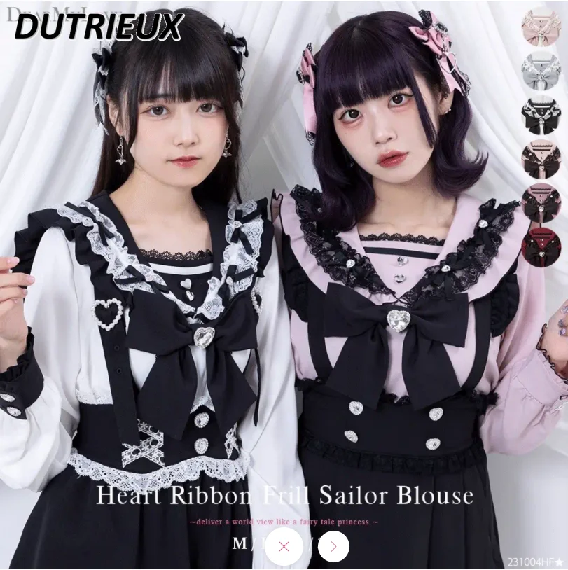 Японская рубашка женская Kawaii милые рубашки с длинным рукавом Bow Love Diamond Lace Edge милый топ Лолита весна лето новый Blusas Mujer
Японская рубашка женская Kawaii милые рубашки с длинным рукавом Bow Love Diamond Lace Edge милый топ Лолита весна лето новый Blusas Mujer