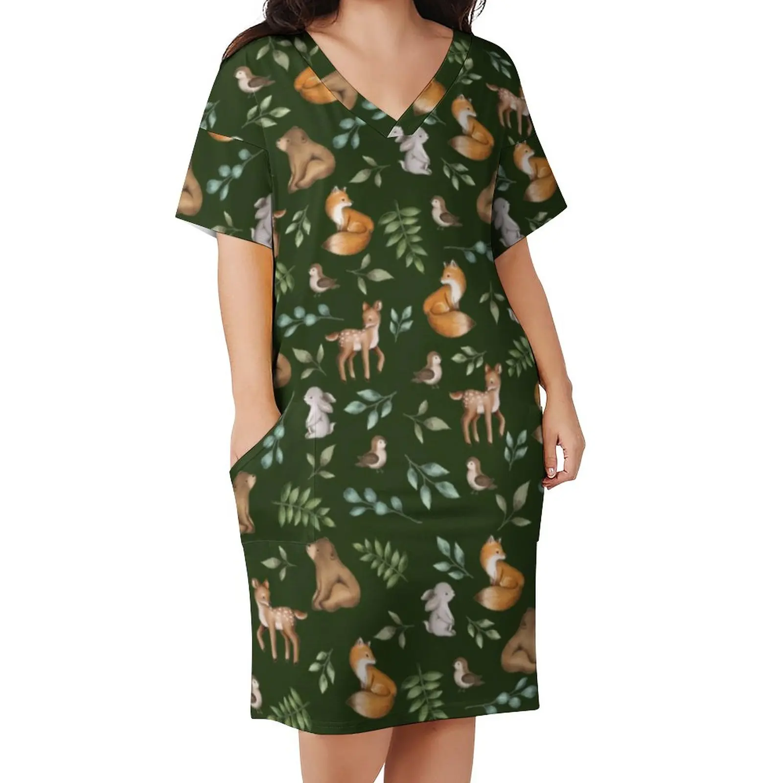 Forest Animals Print Casual Dress Woman Green Woodland Retro Dresses Summer V Neck Aesthetic Pattern Dress Plus Size 5XL
Forest Animals Print Casual Dress Woman Green Woodland Retro Dresses Summer V Neck Aesthetic Pattern Dress Plus Size 5XL