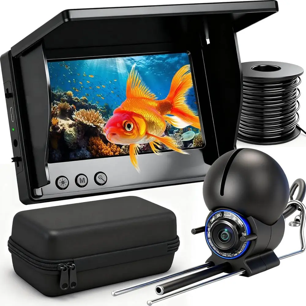 4.3 HD LCD Waterproof Fishing Camera with Infrared Night Vision, 50ft Cable for Ice Lake Kayaking and Boating
4.3 HD LCD Waterproof Fishing Camera with Infrared Night Vision, 50ft Cable for Ice Lake Kayaking and Boating