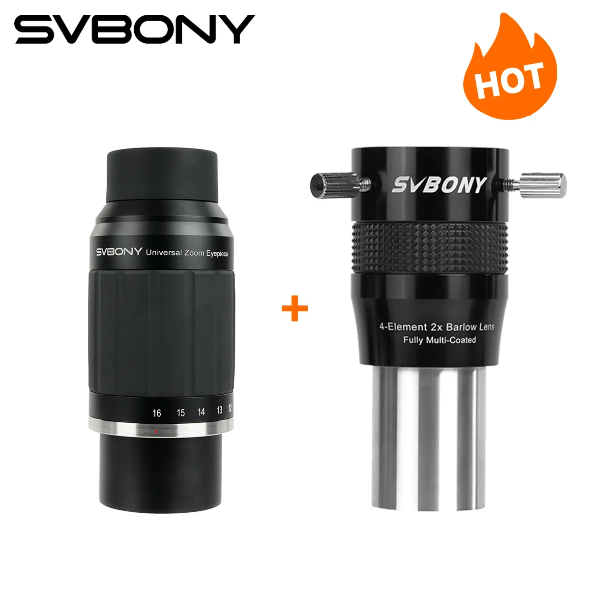 Окуляр Svbony Zoom и 2X 4-элементная комбинация линз Барлоу SV245+SV216 для планетарного наблюдения
Окуляр Svbony Zoom и 2X 4-элементная комбинация линз Барлоу SV245+SV216 для планетарного наблюдения