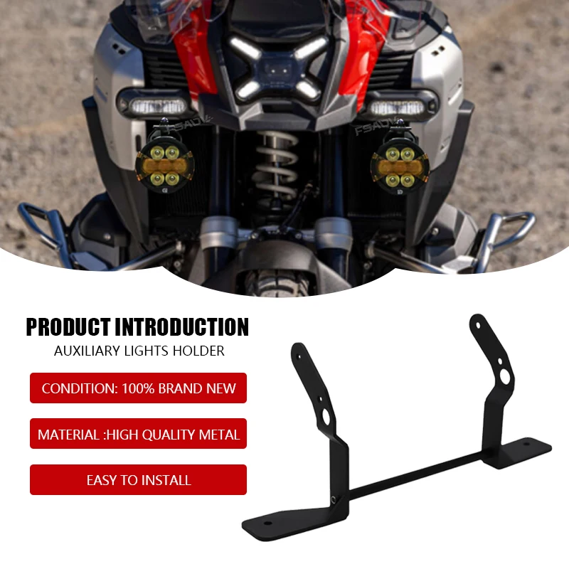 2026 New Fog Lights Auxiliary Brackets For BMW R1300GS ADVENTURE R 1300GS R1300 GS ADV 2024 2025 Driving Lamp Spotlight Bracket
