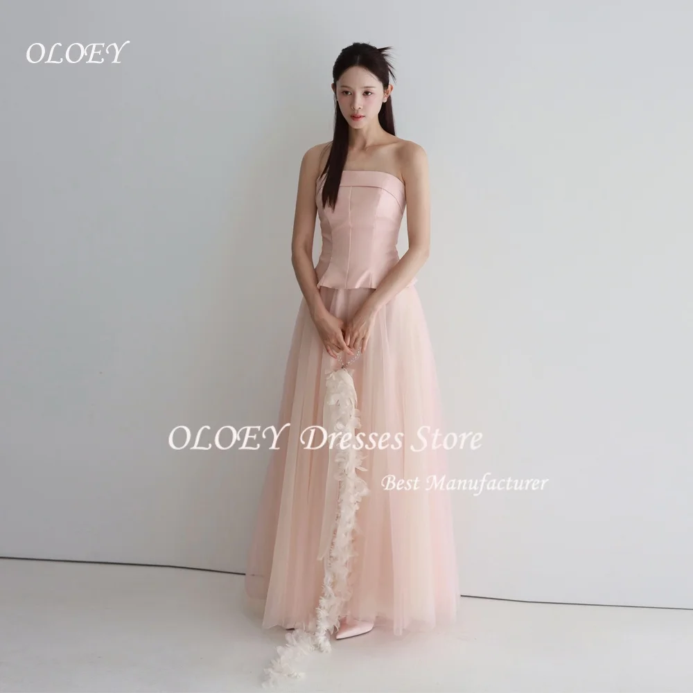 OLOEY 2026 Elegant Pink Strapless Satin&Tulle Korean Evening Dresses Customized Sleeveless Women Corset Back Party Dress Formal
OLOEY 2026 Elegant Pink Strapless Satin&Tulle Korean Evening Dresses Customized Sleeveless Women Corset Back Party Dress Formal