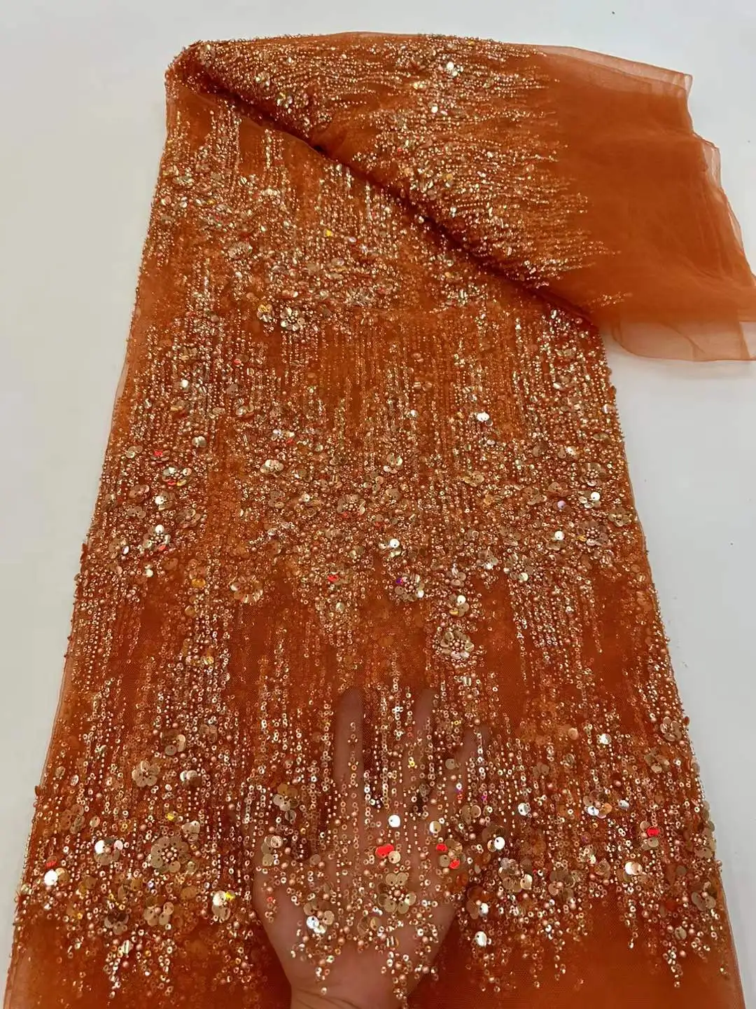 African Mesh Lace Fabric Nigerian Beads Lace Fabric 2025 High Quality French Sequins Lace Dresses for Women Party Wedding Sewing
African Mesh Lace Fabric Nigerian Beads Lace Fabric 2025 High Quality French Sequins Lace Dresses for Women Party Wedding Sewing