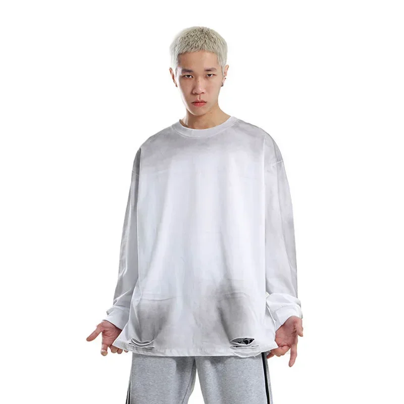 Men's Streetwear Hole Washed Cotton Long Sleeve Loose Casual T Shirt Tiki Y2k Clothes Oversized T-shirt for Men Tops Tshirt
Men's Streetwear Hole Washed Cotton Long Sleeve Loose Casual T Shirt Tiki Y2k Clothes Oversized T-shirt for Men Tops Tshirt