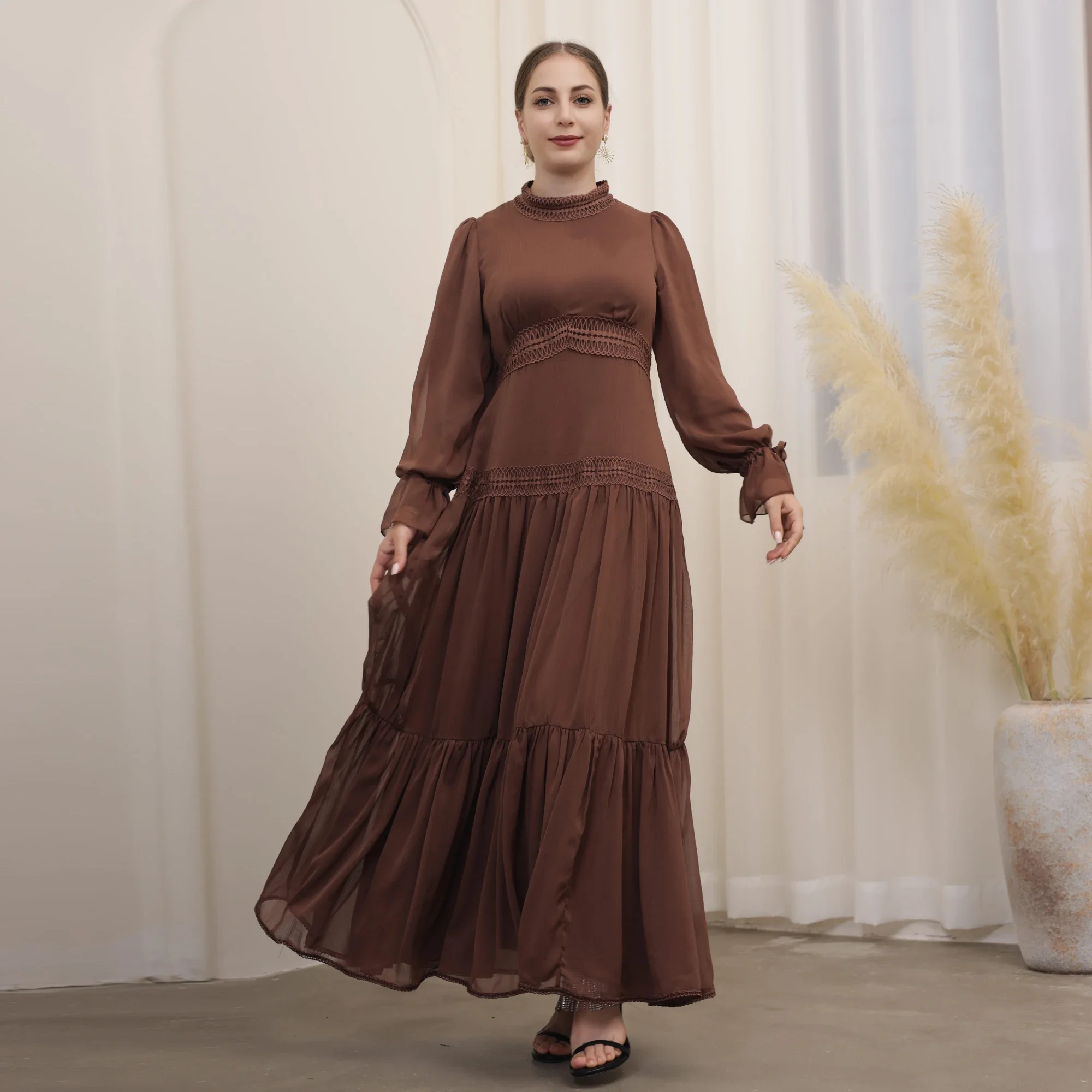 Summer Lace Chiffon Abaya Dubai Muslim Party Dress Abayas for Women Kaftan Robe Elegant Trumpet Sleeve Modest Islamic Dresses
Summer Lace Chiffon Abaya Dubai Muslim Party Dress Abayas for Women Kaftan Robe Elegant Trumpet Sleeve Modest Islamic Dresses