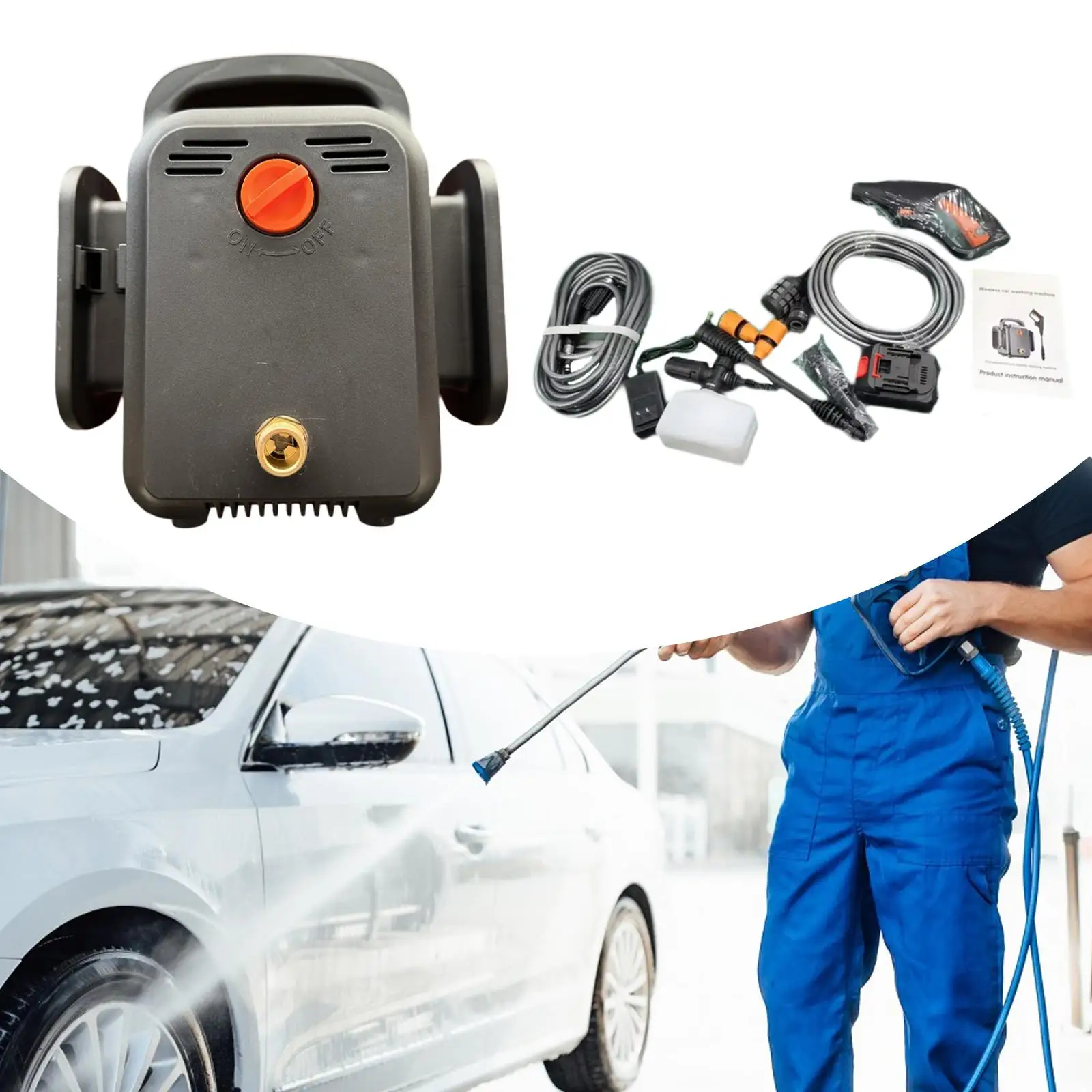 Cordless Pressure Washer 100Bar Cleaning Machine Household High Pressure Washing Tool Device for Home Garden Car Washing
Cordless Pressure Washer 100Bar Cleaning Machine Household High Pressure Washing Tool Device for Home Garden Car Washing
