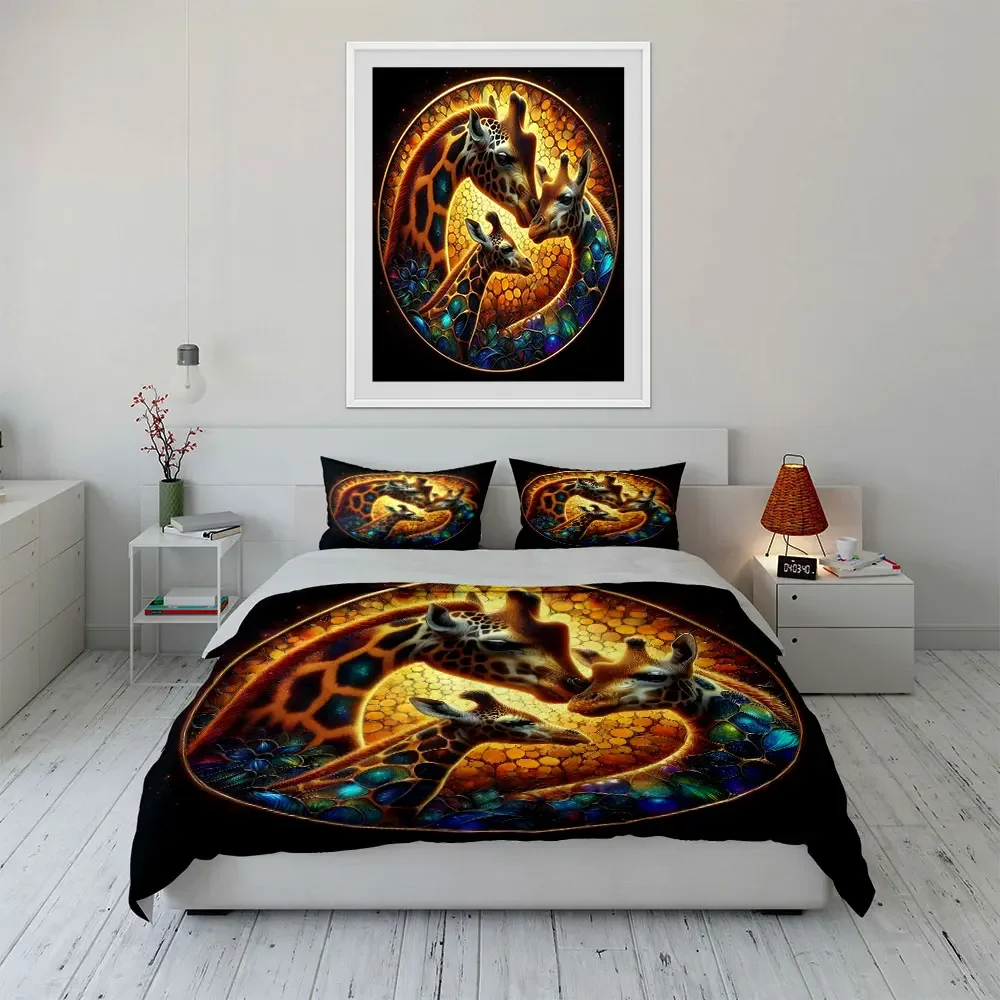 "Colorful Giraffe Family Decor Set" Multiple sizes kid's and adults' bedroom Exquisite 3PC bedding set, gift
"Colorful Giraffe Family Decor Set" Multiple sizes kid's and adults' bedroom Exquisite 3PC bedding set, gift