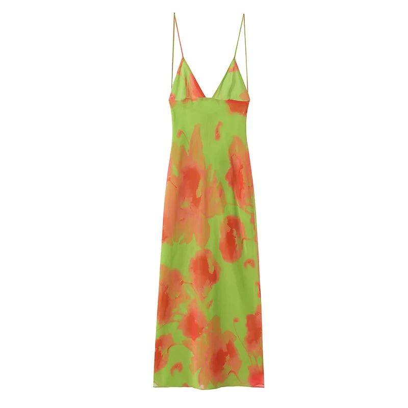 Sexy Spaghetti Straps Print A-line Midi Dress Women V Neck Backless Summer Beach Vestidos
Sexy Spaghetti Straps Print A-line Midi Dress Women V Neck Backless Summer Beach Vestidos