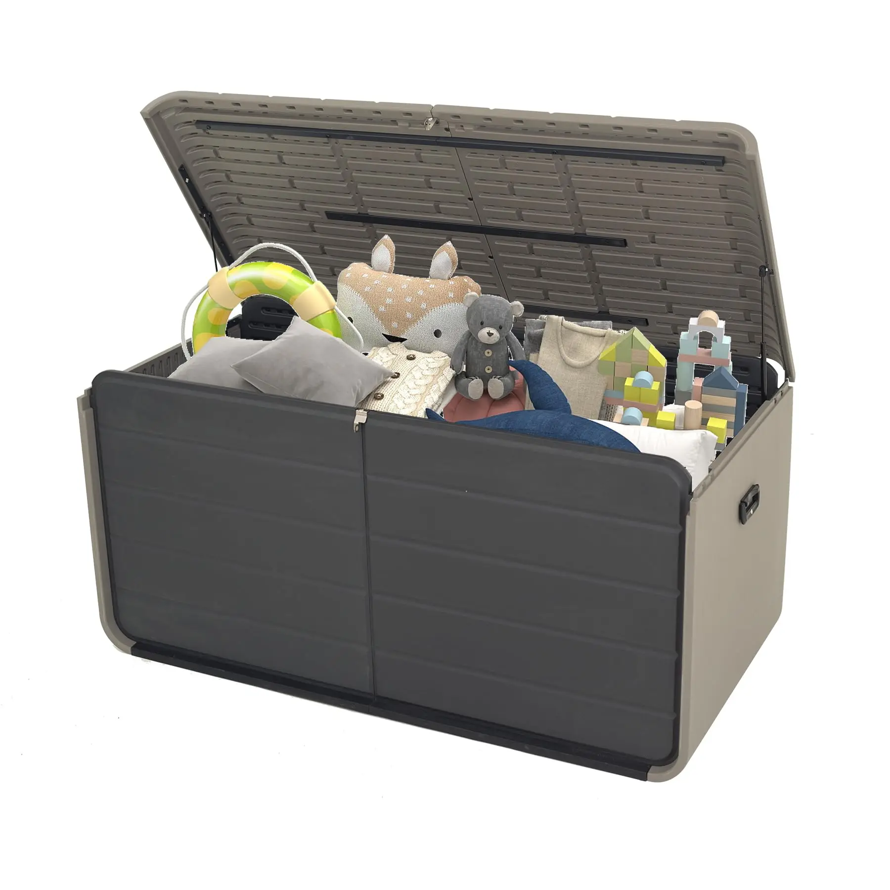 160 Gallons Extra Large Resin Deck Box Heavy-Duty Waterproof Patio Storage for Outdoor Furniture Garden Tools Pool Supplies
160 Gallons Extra Large Resin Deck Box Heavy-Duty Waterproof Patio Storage for Outdoor Furniture Garden Tools Pool Supplies