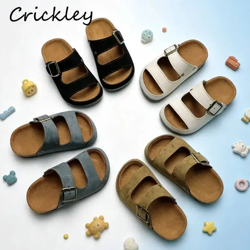 Casual Solid Buckle Children Slippers Summer PU Leather Outdoor Kids Cork Slippers Soft Anti Slip Boys Girls Beach Shoes
Casual Solid Buckle Children Slippers Summer PU Leather Outdoor Kids Cork Slippers Soft Anti Slip Boys Girls Beach Shoes