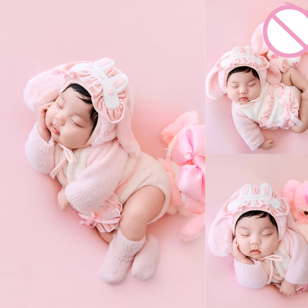 Cute Rabbit Theme Newborn Girl Photography Outfit Pink Fluffy Romper+bunny Ears Hat Baby Costume for Professional Studio Session
Cute Rabbit Theme Newborn Girl Photography Outfit Pink Fluffy Romper+bunny Ears Hat Baby Costume for Professional Studio Session