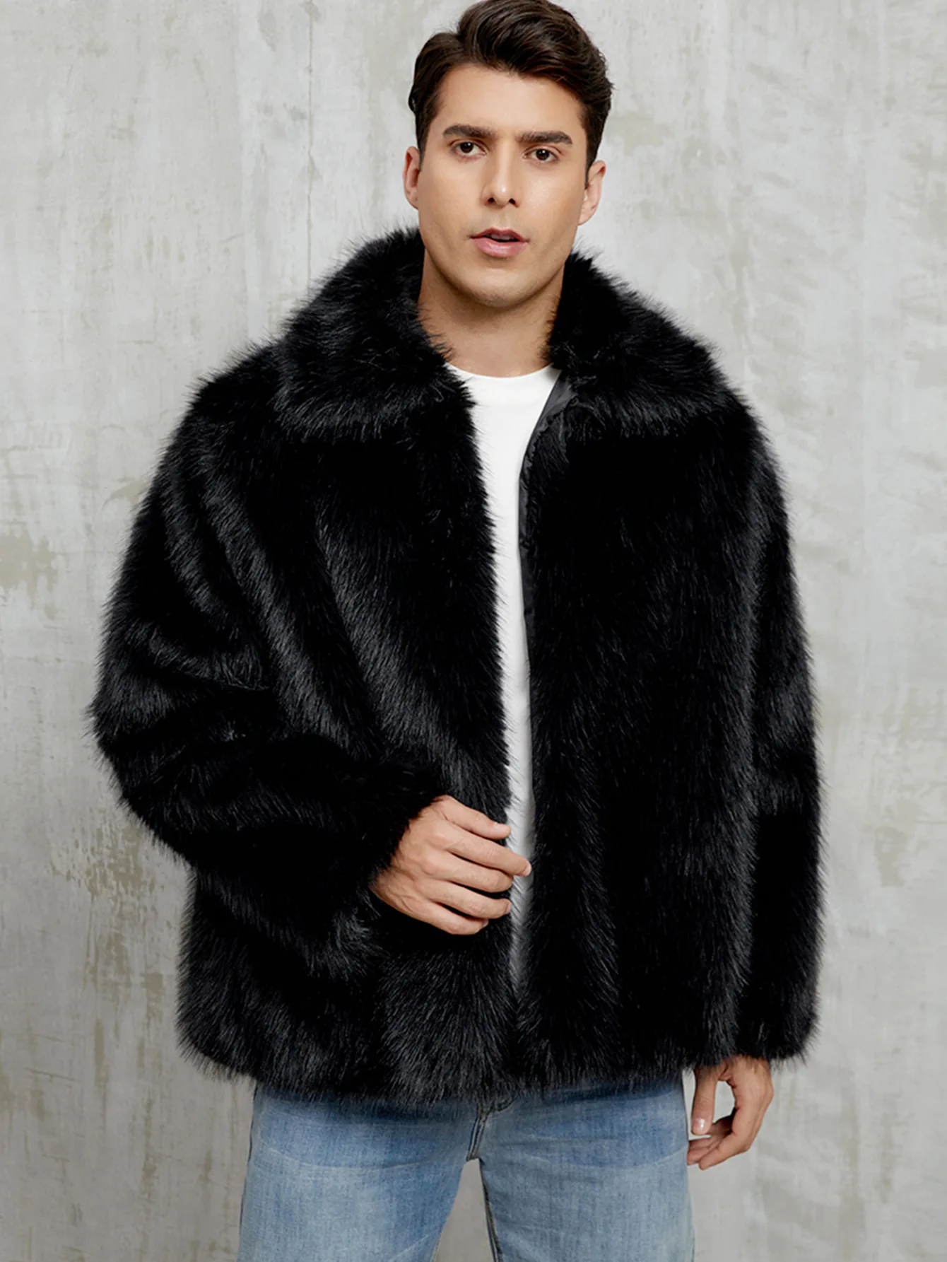 Men's Mid-Length Faux Fur Coat British Suit Collar Warm Stylish Men's Outerwear
Men's Mid-Length Faux Fur Coat British Suit Collar Warm Stylish Men's Outerwear