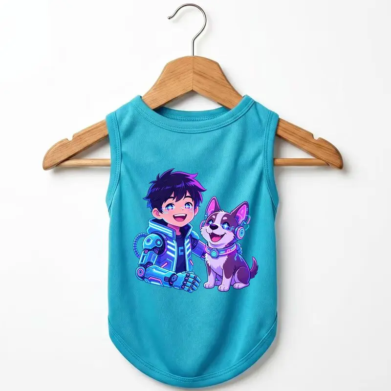 Cute Anime Boy & Dog Print Summer Dog Vest - Lightweight, Breathable
Cute Anime Boy & Dog Print Summer Dog Vest - Lightweight, Breathable