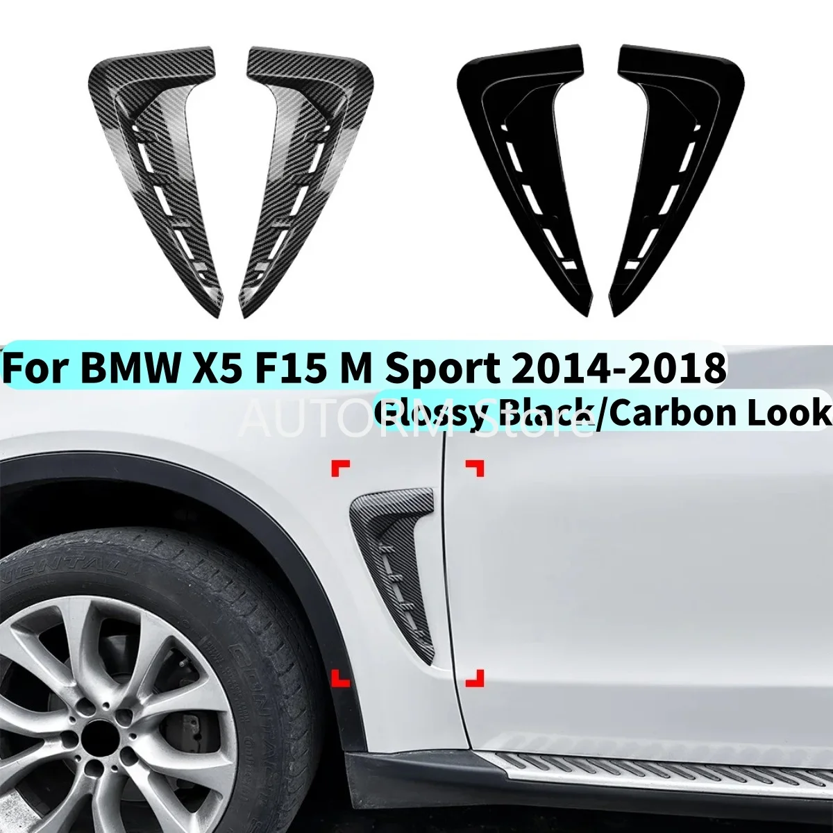 Pair For BMW X5 F15 M Sport 2014-2018 ABS Glossy Black/Carbon Look Car Shark Gill Side Wing Fender Vent Sticker Car Accessories
Pair For BMW X5 F15 M Sport 2014-2018 ABS Glossy Black/Carbon Look Car Shark Gill Side Wing Fender Vent Sticker Car Accessories