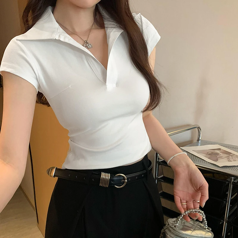 short sleeve T-shirt for women's summer 2025 new office lady tops woman clothing camisetas shirts & blouses workwear
short sleeve T-shirt for women's summer 2025 new office lady tops woman clothing camisetas shirts & blouses workwear