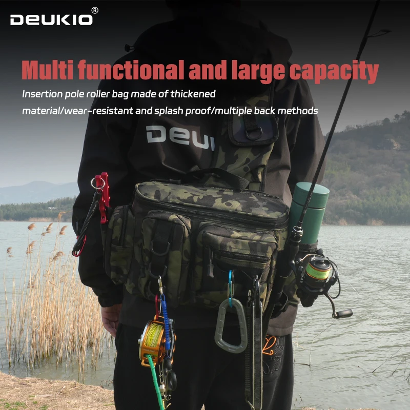 DEUKIO Fishing Equipment Backpack Bait Box Equipment Storage Bag Men's Fishing Backpack with Pole Holder Sling Shoulder Bag
DEUKIO Fishing Equipment Backpack Bait Box Equipment Storage Bag Men's Fishing Backpack with Pole Holder Sling Shoulder Bag