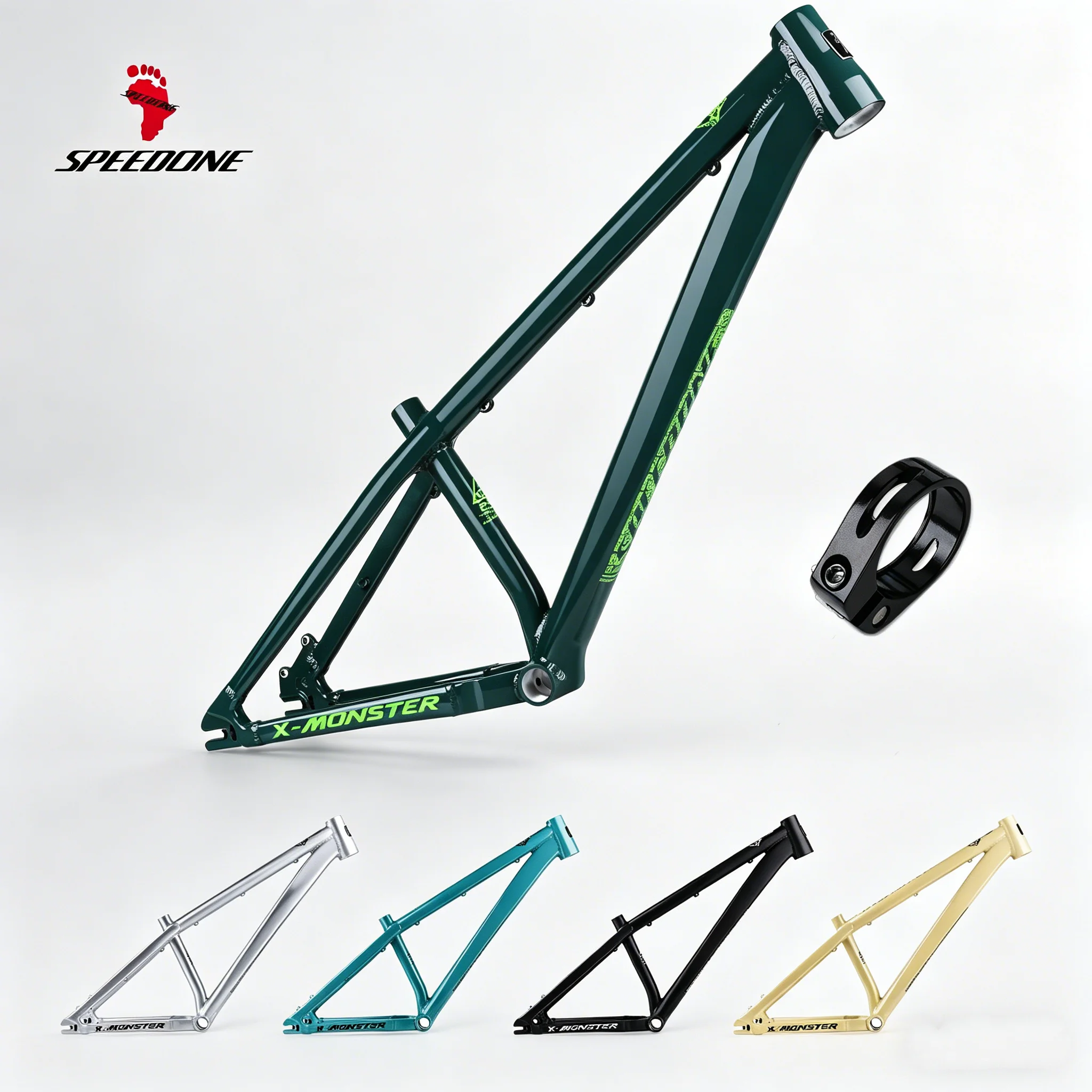 SPEEDONE X-MONSTER 26er Dirt Jump Frame 6061 Aluminum Tapered 42-52mm BSA Threaded 73mm 10x135mm Quick Release MTB Frame DJ Bike
SPEEDONE X-MONSTER 26er Dirt Jump Frame 6061 Aluminum Tapered 42-52mm BSA Threaded 73mm 10x135mm Quick Release MTB Frame DJ Bike