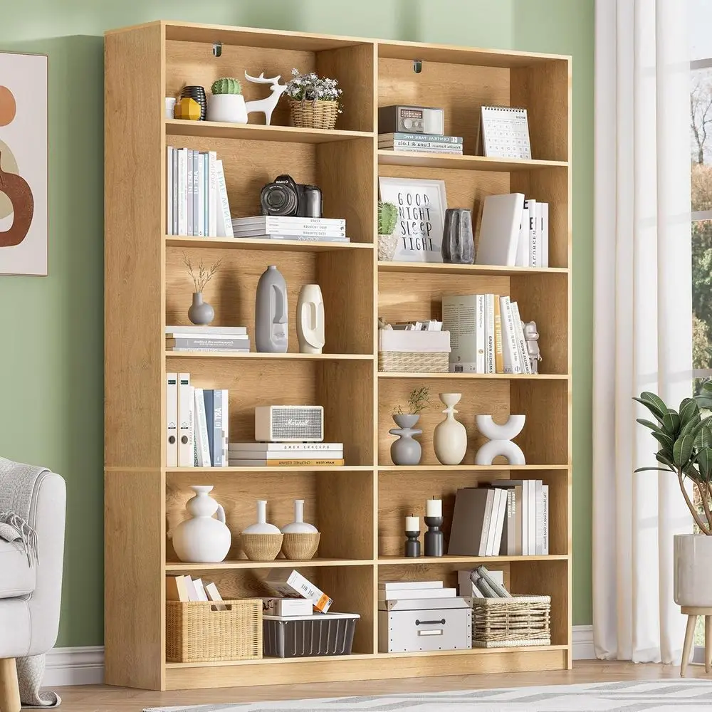 6-Tier Double Wide Bookshelf, 70.8 Tall Storage Display Shelves for Home, Bedroom, Living Room, Natural Finish
6-Tier Double Wide Bookshelf, 70.8 Tall Storage Display Shelves for Home, Bedroom, Living Room, Natural Finish